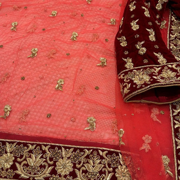 Elegant Red and Gold Desi Bridal Gown - Picture 16 of 16